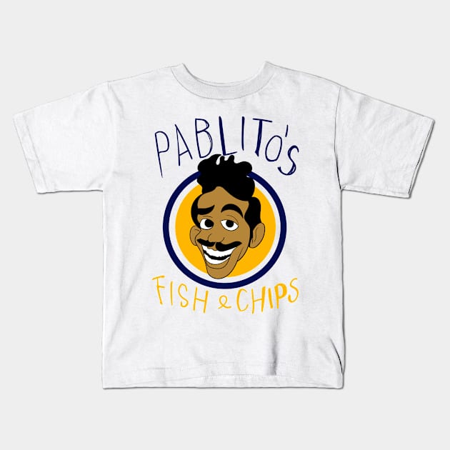 Pablito's Fish and Chips v2 Kids T-Shirt by Meta Cortex